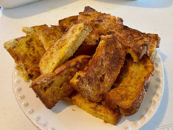 French-toast sticks make for a sweet, air-fried breakfast.