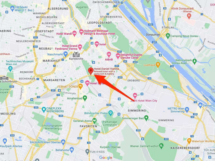 The Airbnb is located in the heart of Vienna, about 10 minutes from the city's main train station on foot.