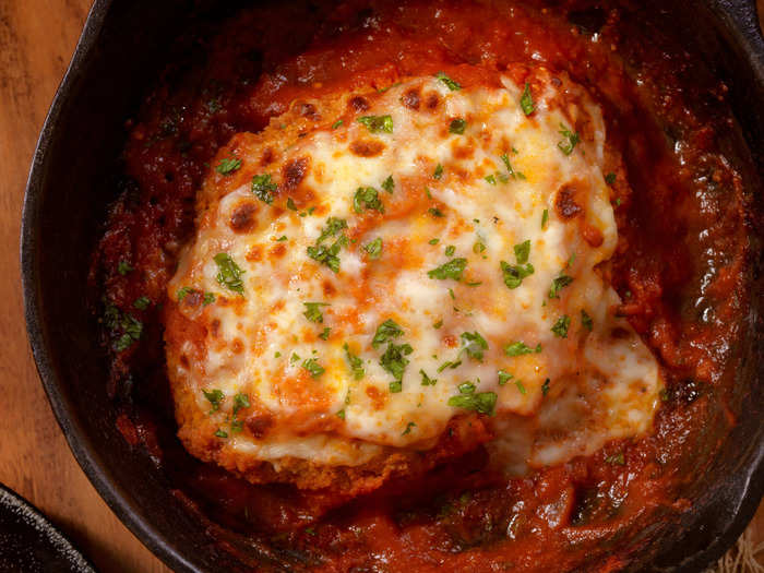 Chicken Parmesan is an Italian-American staple, but you probably won't find it on a menu in Italy.