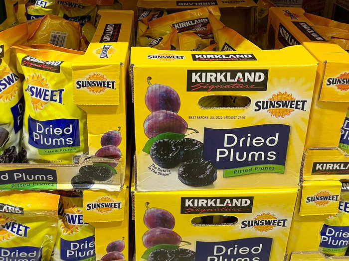 Kirkland Signature Sunsweet dried plums are an iron-rich breakfast food.