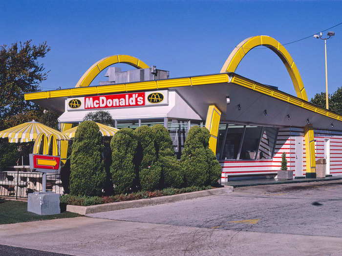 Some McDonald's restaurants in the 1980s retained the original restaurant design from the 1950s and '60s.