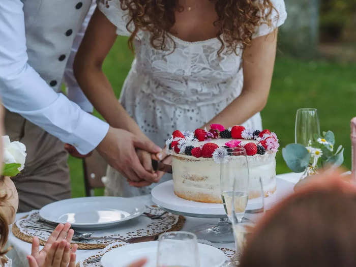 A groom shoving cake into a bride's face could be a sign of underlying aggression, White said.