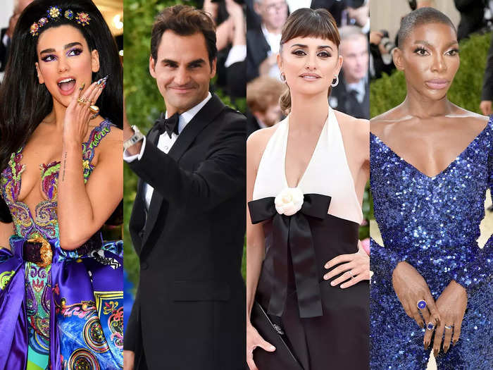 2023: Dua Lipa, Roger Federer, Penélope Cruz, and Michaela Coel, alongside Wintour