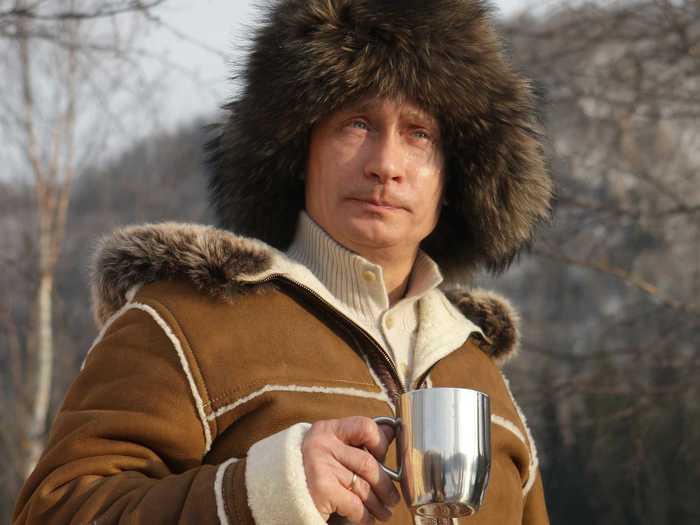 Vladimir Putin is a consummate outdoors-man. Here Putin recharges on a visit to the Siberian Khakasiya region.