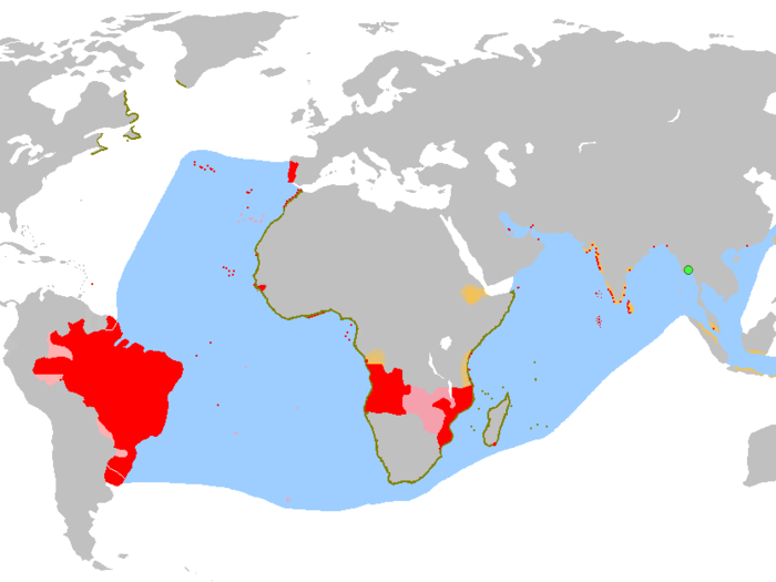 The Portuguese Empire reached 4 million square miles at its height in 1815.