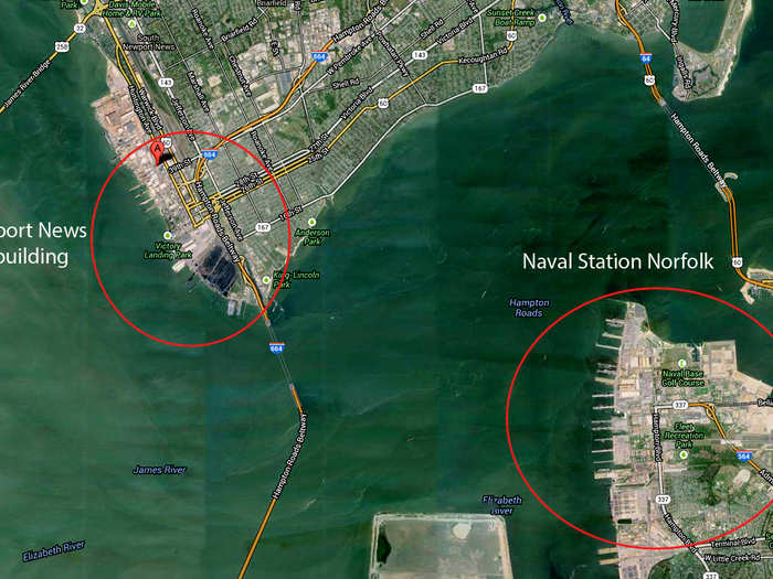 Newport News is located next to the Naval Station at Norfolk, Va., the largest naval base in the U.S. This is no coincidence.