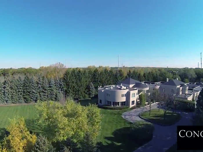 The 56,000 square foot, seven acre compound from the air.