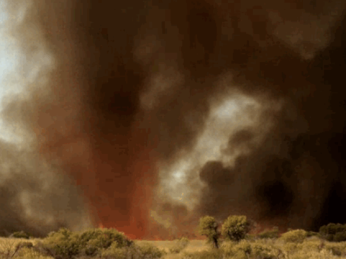 Fire devils occur when intense heat brought on by drought combines with rotating air.