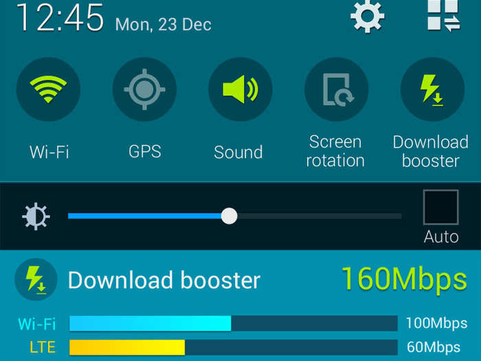 Download Booster lets you use LTE and Wi-Fi simultaneously. To turn it on, go to Settings > Network Settings > and toggle Download Booster to "On."