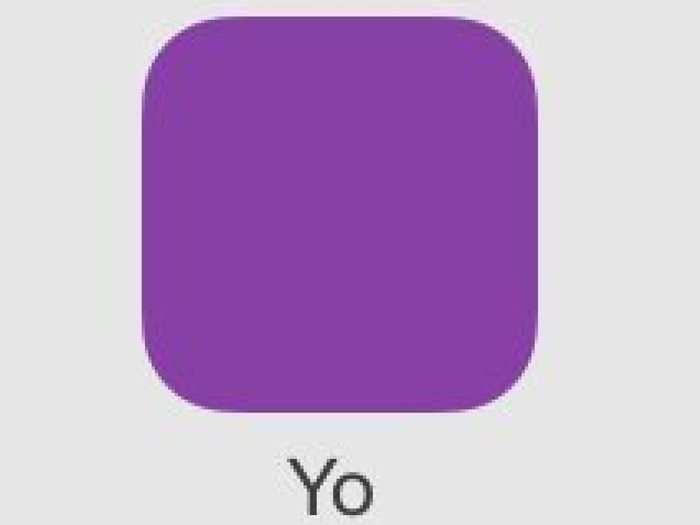Notification app Yo doesn't even have a logo. Its icon is just a purple box. Apple initially rejected Yo from the App Store because there was so little to the app's functionality and its design.
