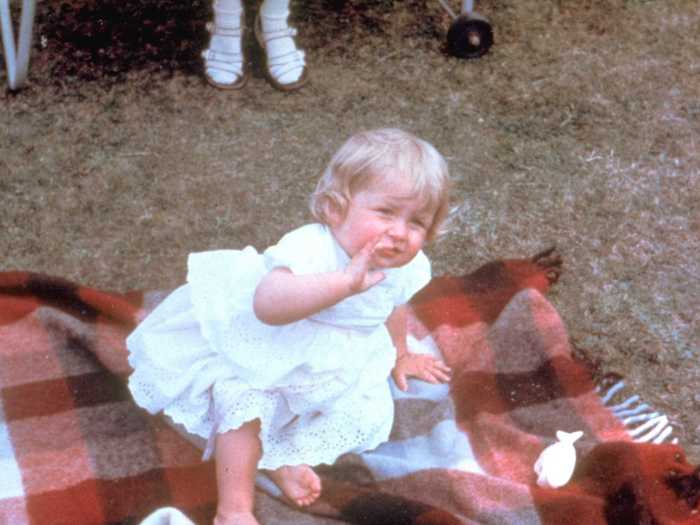 Lady Diana Spencer as a toddler on the Norfolk, England property where she grew up. Her parents divorced when she was young, and her father, an earl, won custody.