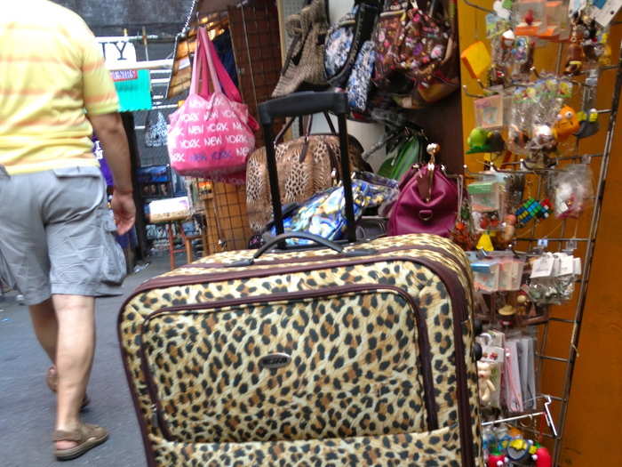 It all started with this: a cheap, leopard suitcase I purchased on the streets of NYC. Everything you bring to Burning Man you risk getting seriously dirty or losing. I felt okay sacrificing this.