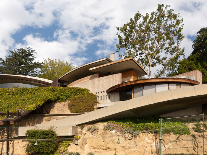 The home is located on the top of a hill in Los Angeles' hip Silver Lake neighborhood.