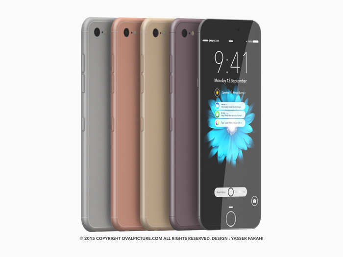 Farahi imagined the iPhone 7 in five muted colors and with an even thinner profile.