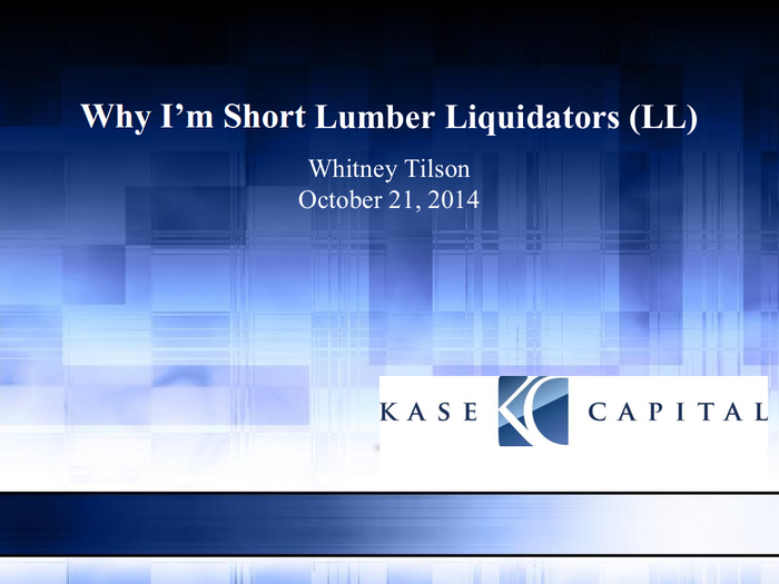 Whitney Tilson warned us about Lumber Liquidators months ago in this troubling presentation