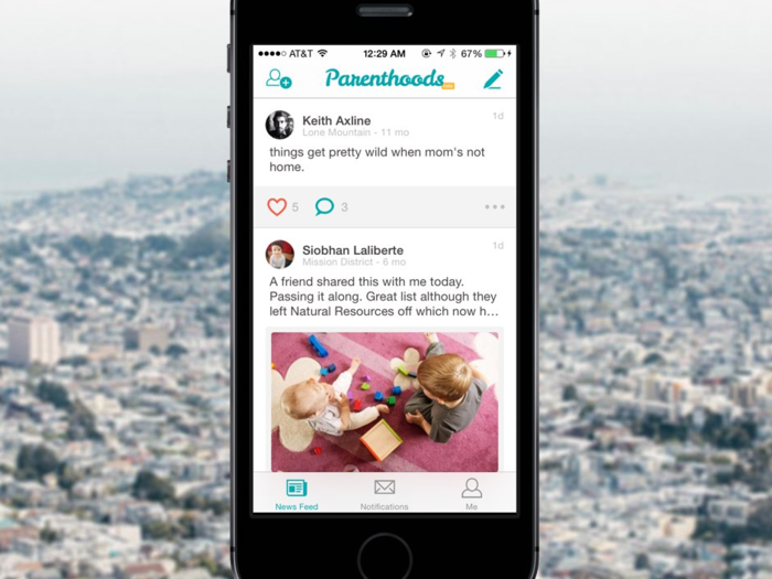 Parenthoods is a social network for moms and dads.