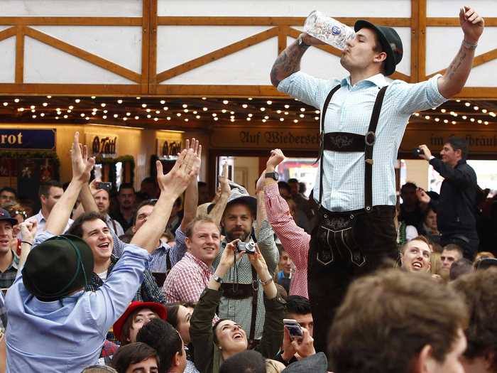 For 16 days, you can enjoy barrels of German beer among the 6 million people who typically don their Bavarian dresses and Liederhosen for Oktoberfest in Munich, Germany.
