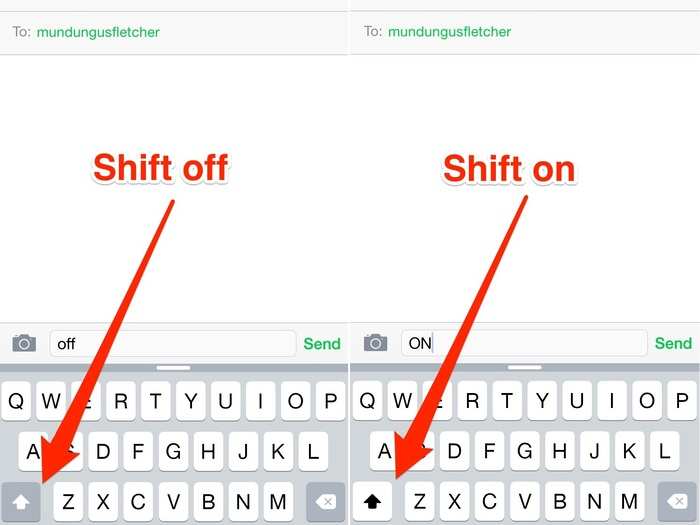 The keyboard's new shift key makes it easier to tell if caps lock is on.