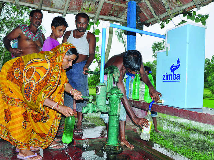 Zimba's automated chlorinator fits onto community taps and hand pumps,  automatically making up to 8,000 liters of water drinkable before needing a refill. The best part: it has no easily breakable moving parts, and doesn't require electricity. So far, it's been tested in India, Bangladesh, and Nepal.