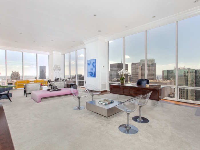 Welcome the duplex penthouse of 641 Fifth Ave, otherwise known as the Olympic Tower — one of the most exclusive addresses on the street.