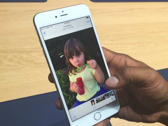 You can shoot Live Photos on the iPhone 6S. This means the camera captures the moments before and after you press the shutter button to create an image that slightly moves.