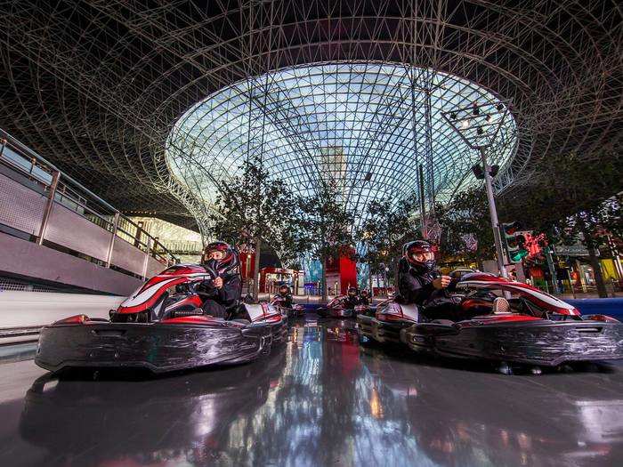 Ferrari World in Abu Dhabi, United Arab Emirates – about $70 for one person.