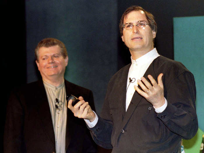 In late 1996, Apple announced plans to bring cofounder Steve Jobs back into the fold eleven years after he left the company, by acquiring his startup NeXT for $429 million — just in time for Jobs to join then-Apple CEO Gil Amelio on stage at January 1997's Macworld Expo, a convention for Mac enthusiasts, as a keynote speaker.