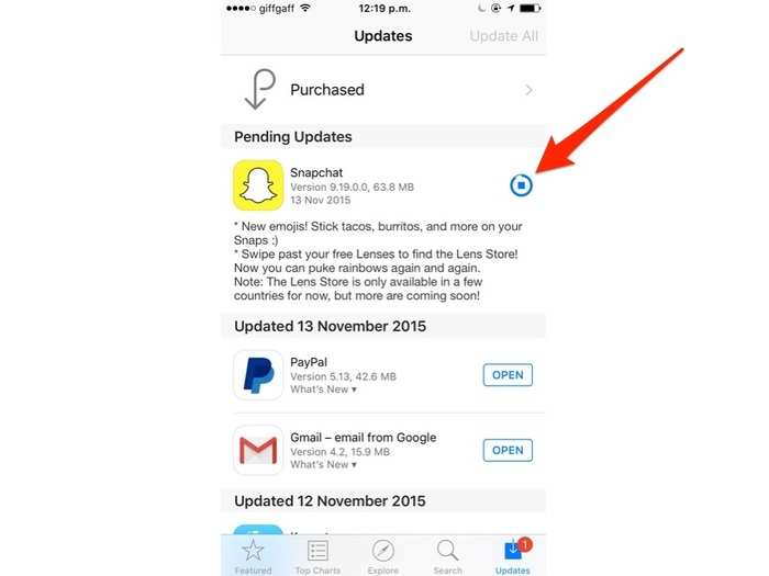 First, head to the App Store. The Snapchat update should be live and available to download.