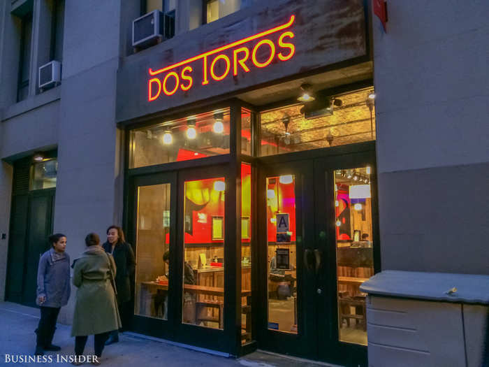 It's a chilly night — perfect to warm up with some Tex-Mex food at this Dos Toros on 23rd and Park Avenue.