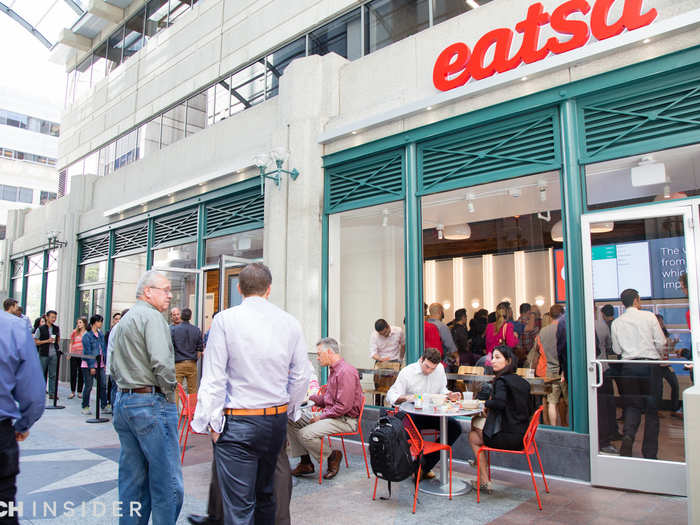I arrived at Eatsa, located near San Francisco's Embarcadero, shortly before noon, and there was already a line out the door.