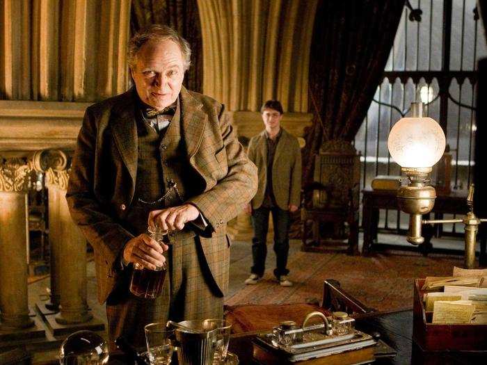 Jim Broadbent played the well-intentioned, if somewhat daft, Professor Slughorn who comes out of retirement to teach potions at Hogwarts.