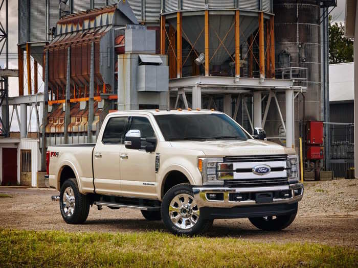 1. The 2017 Ford F-Series Super Duty starts at $32,535 and is 350 pounds lighter than its predecessor. The F-250 comes with a conventional towing capacity of 18,000 pounds.