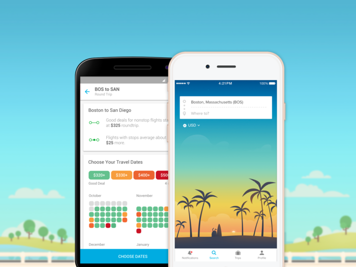 1. Hopper tells you when to book your flight to maximize savings.