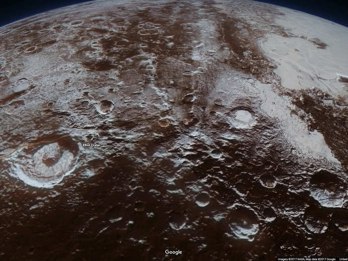 Google Maps doesn't have elevation data for Pluto's mountainous terrain, but the images are striking and fun to explore.
