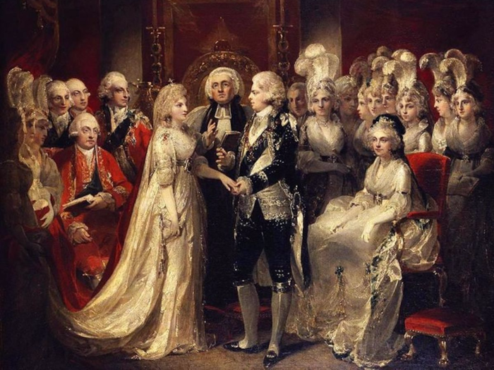 April 8, 1795: Prince George (to be King George IV) married Princess Caroline at Chapel Royal, St James's Palace.