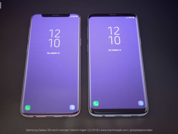 Samsung makes unbeatable smartphone displays, so a notched Galaxy S9 with an edge-to-edge screen would look pretty sleek.