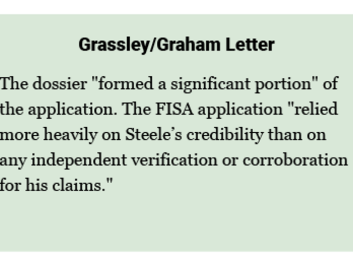 How much did the FBI and the DOJ rely on the Steele dossier in their FISA application?