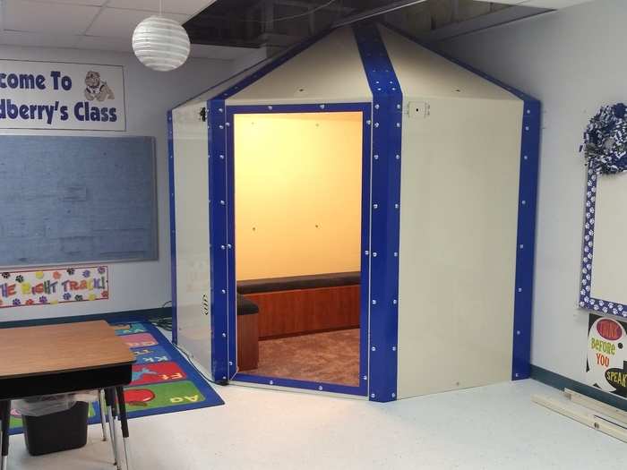 This 5-by-6-foot shelter was constructed for a classroom at Healdton Elementary in Oklahoma. Featuring 6,000 pounds of steel, it can fit 20 students and costs $20,000.