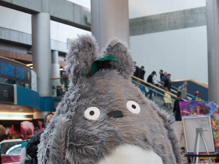 A "life-sized" Totoro greeted attendees of Silicon Valley Comic Con at the doors.