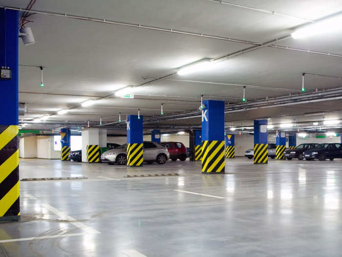 Parking your car in an indoor, enclosed parking deck