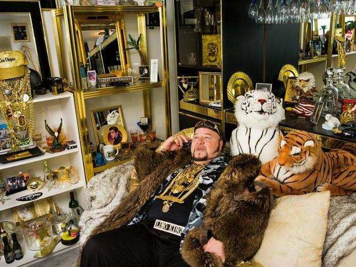 "Limo Bob, 49, the self-proclaimed 'Limo King,' wears thirty-three pounds of gold and a full-length fur coat given to him by Mike Tyson. His fleet of limousines, including a 100-foot-long Cadillac, are outfitted with crystal chandeliers, jacuzzis, and stripper poles."