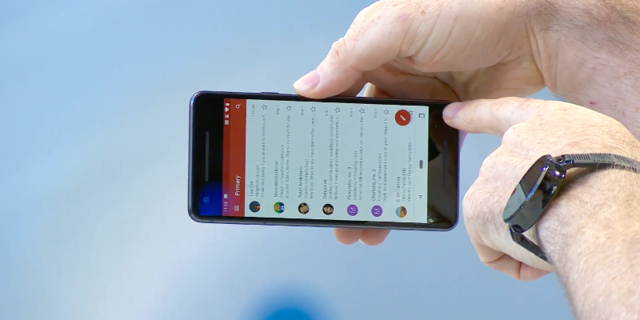 12. Another smart feature in Android P: If you're looking at the screen and you rotate the phone, either on purpose or accidentally, a button will pop up to let you rotate the screen. Otherwise, you can keep the display the way it is.