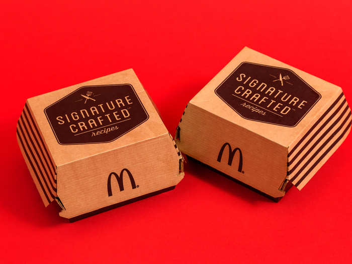 McDonald's fancy burgers come in fancy branded boxes to distinguish them from your de rigueur quarter pounders.