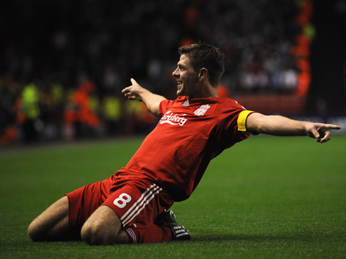 Steven Gerrard is an English former midfielder who was the Liverpool captain, as well as a product of the Liverpool Academy. In the final, he scored the goal that started the comeback and played the full match.