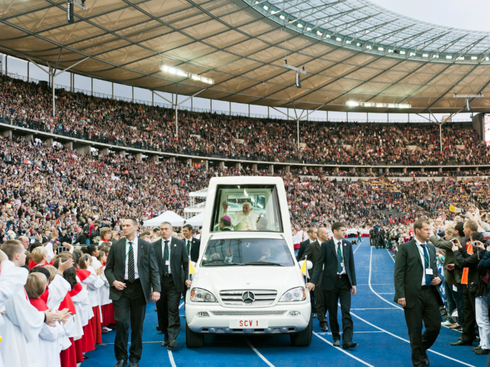 5. Pope Benedict XVI, Mercedes-Benz M-Class AKA The Popemobile — £400,000 ($535,000).