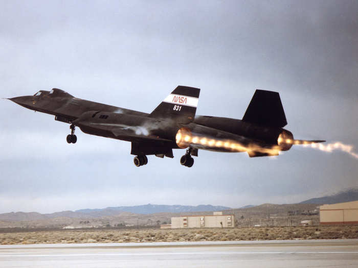 The SR-71 Blackbird was powered by two Pratt & Whitney J58 axial-flow turbojet engines.