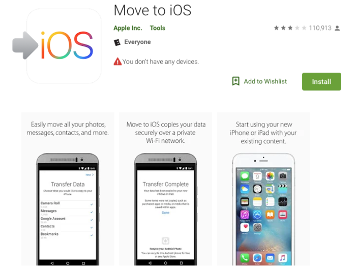 For a quick process, you can transfer your contacts and other files through the "Move to iOS" app on the Google Play store.