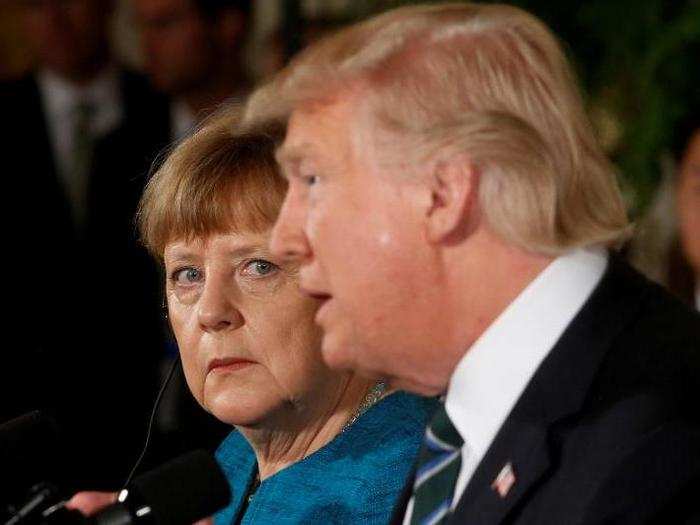 Trump and Merkel's relationship got off to a rocky start. After months of harshly criticizing Merkel for her handling of the refugee crisis on the campaign trial, the two leaders had an awkward first meeting at the White House in March 2017.