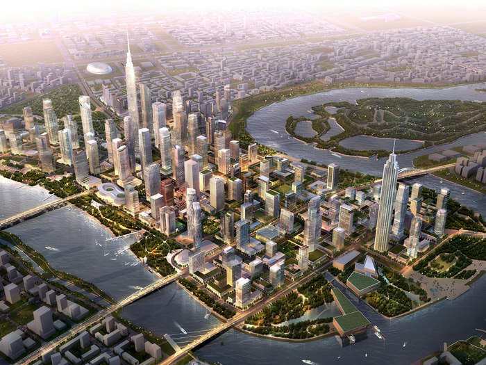 The expectation for China's Yujiapu: A financial capital modeled after Manhattan.