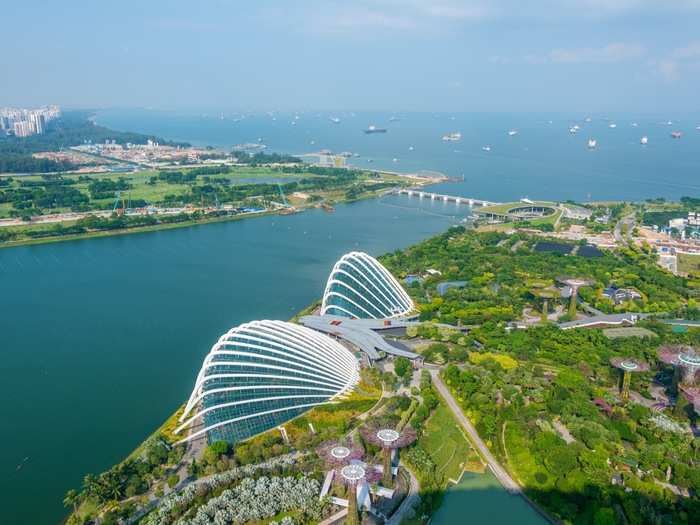 The idea for the Gardens By The Bay was conceived by Dr. Kiat W. Tan, a botanist and now CEO of the park. He wanted to turn reclaimed land on Singapore's Marina Bay into one of the world's best gardens. You can get a good view of the Gardens' two seashell-shaped biodomes from the Marina Bay Sands, the landmark hotel that overlooks the park.